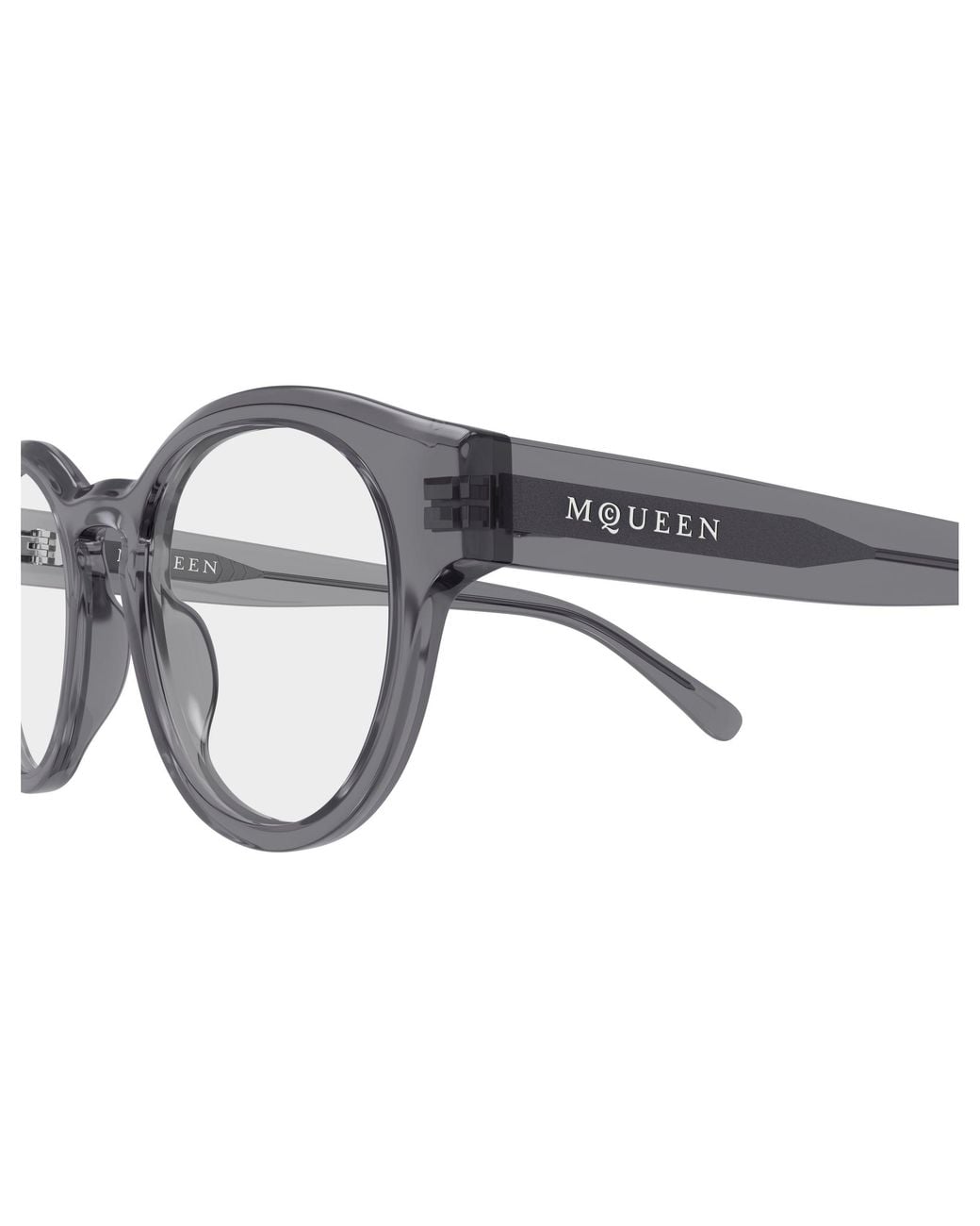 McQueen Black Am0581O 004 Montature Da Vista Acetato Trasparente Rotonda