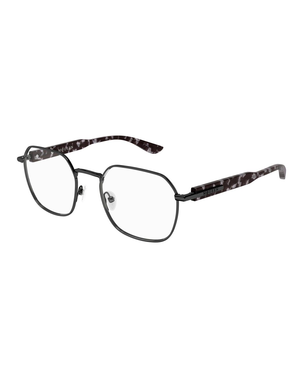 McQueen Black Am0499O 002 Optical Frames Acetate Transparent Geometric for men