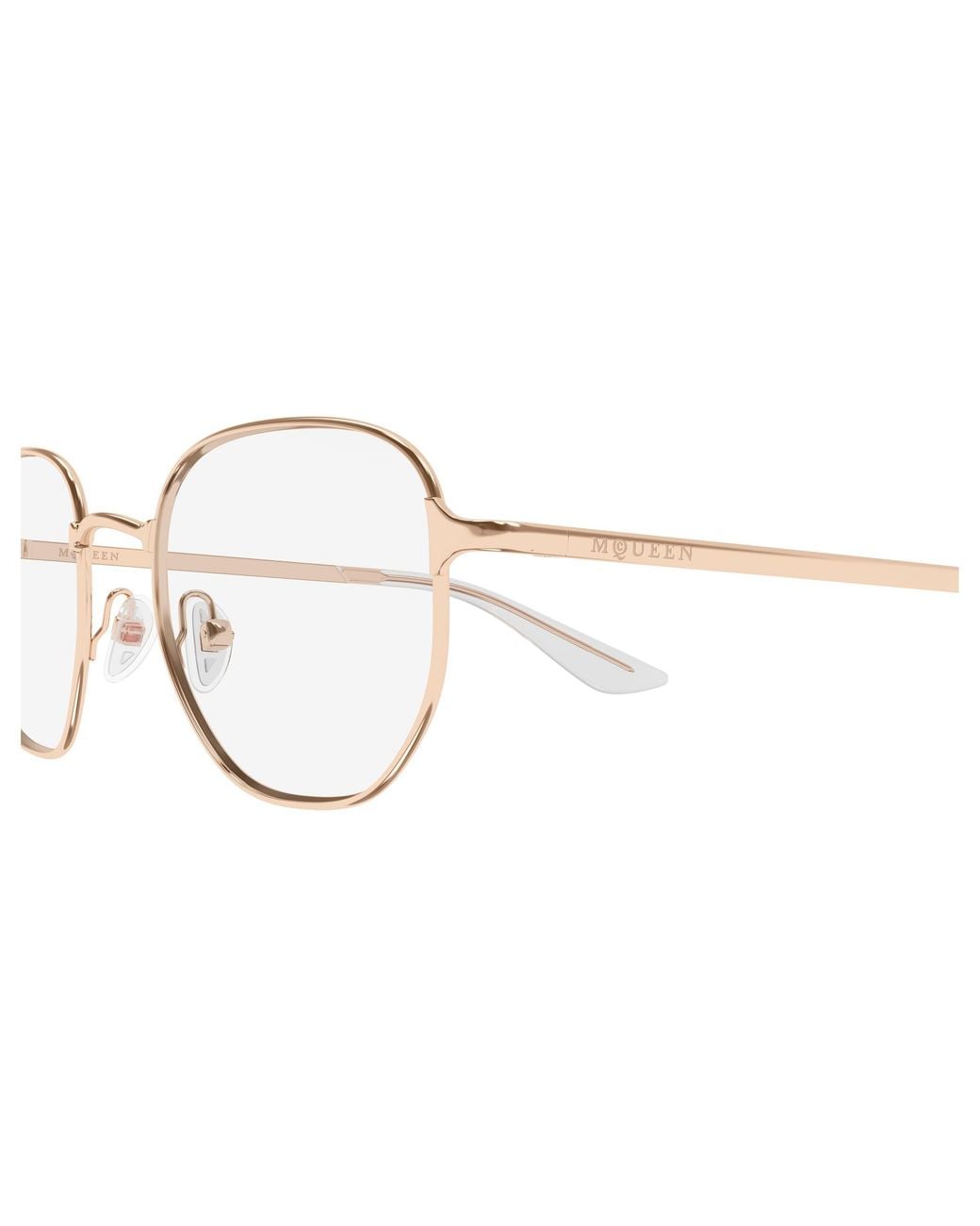 McQueen Black Am0590O 004 Montature Da Vista Metallo Trasparente Rotonda