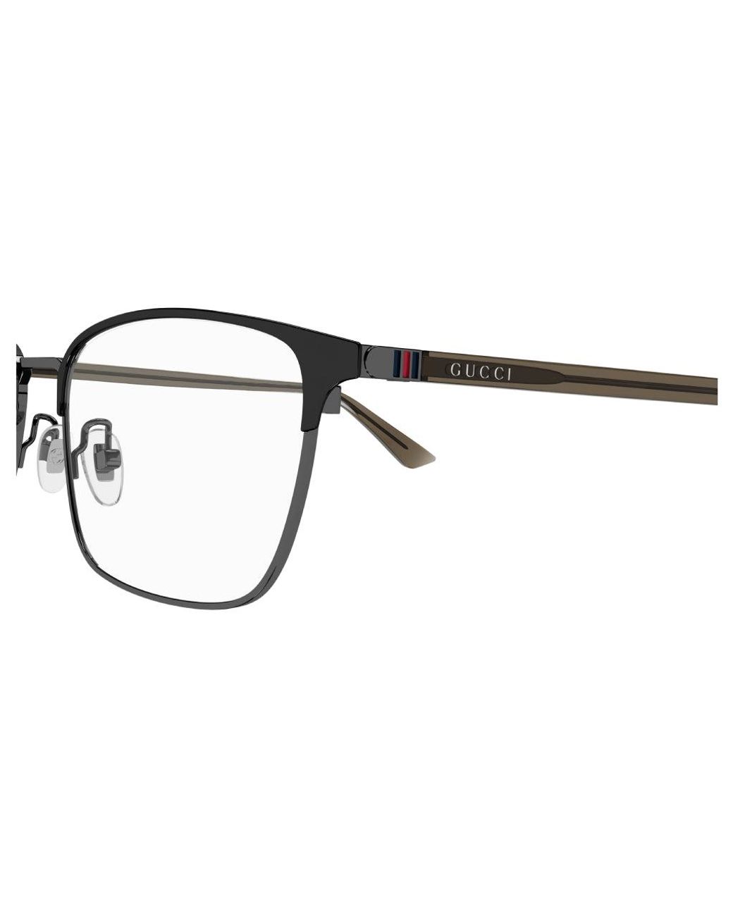 Gucci Black Gg1124Oa 003 Optical Frames Metal Squared for men