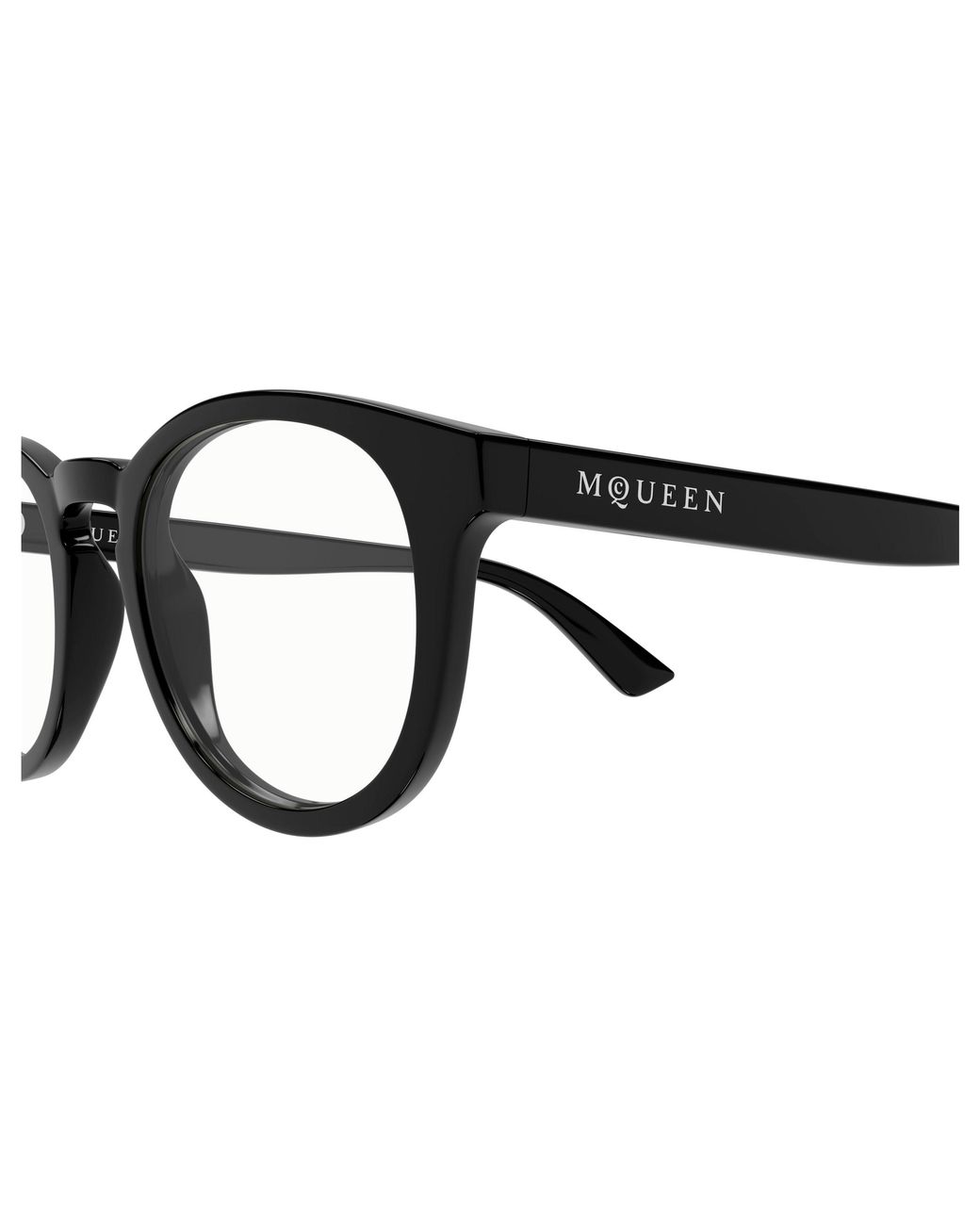 McQueen Black Am0514O 005 Optical Frames Acetate Transparent Round