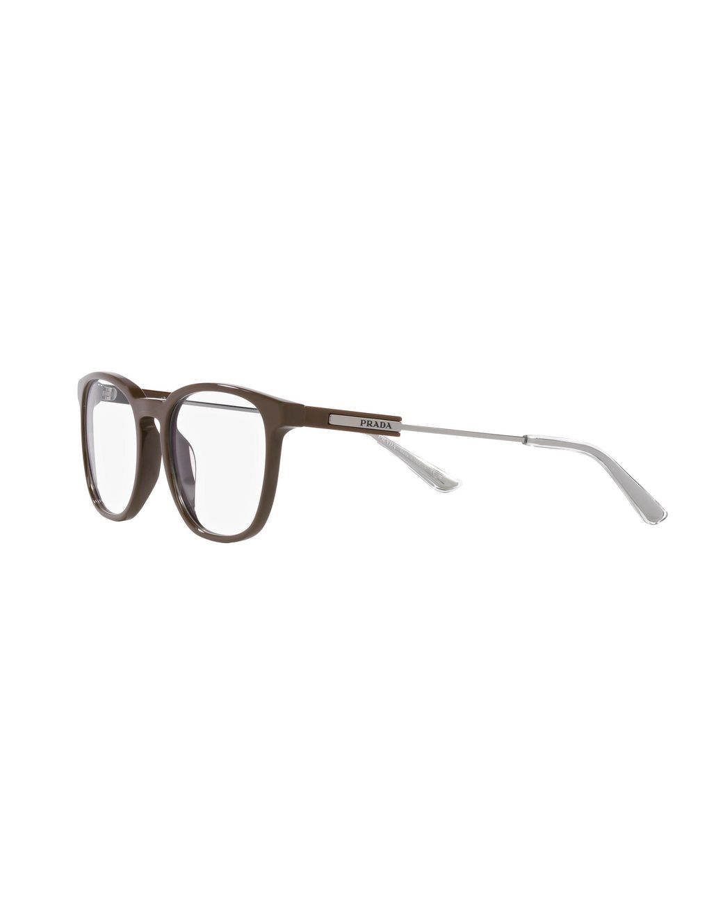 Prada Black Pr 19Zv 11J1O1 Optical Frames Acetate Transparent Pillow Normal for men
