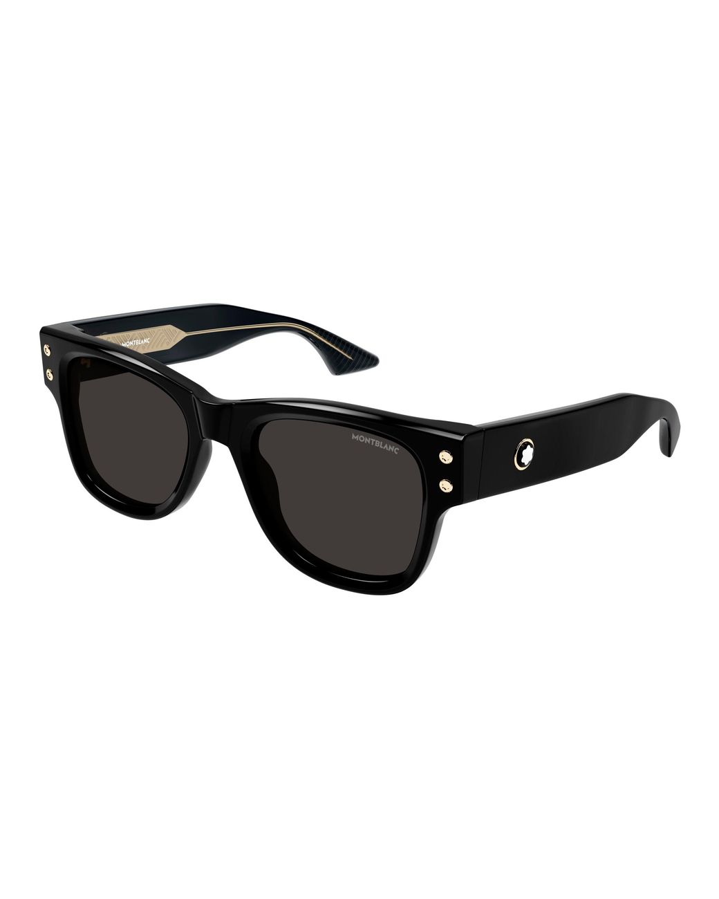 Montblanc Black Mb0381S 001 Sunglasses Acetate Squared for men