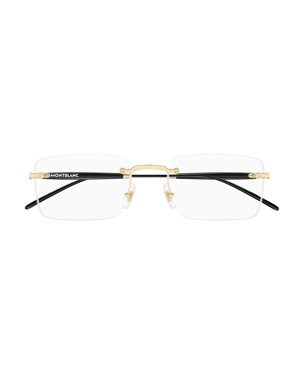 Montblanc Black Mb0411O 001 Optical Frames Metal Transparent Squared for men