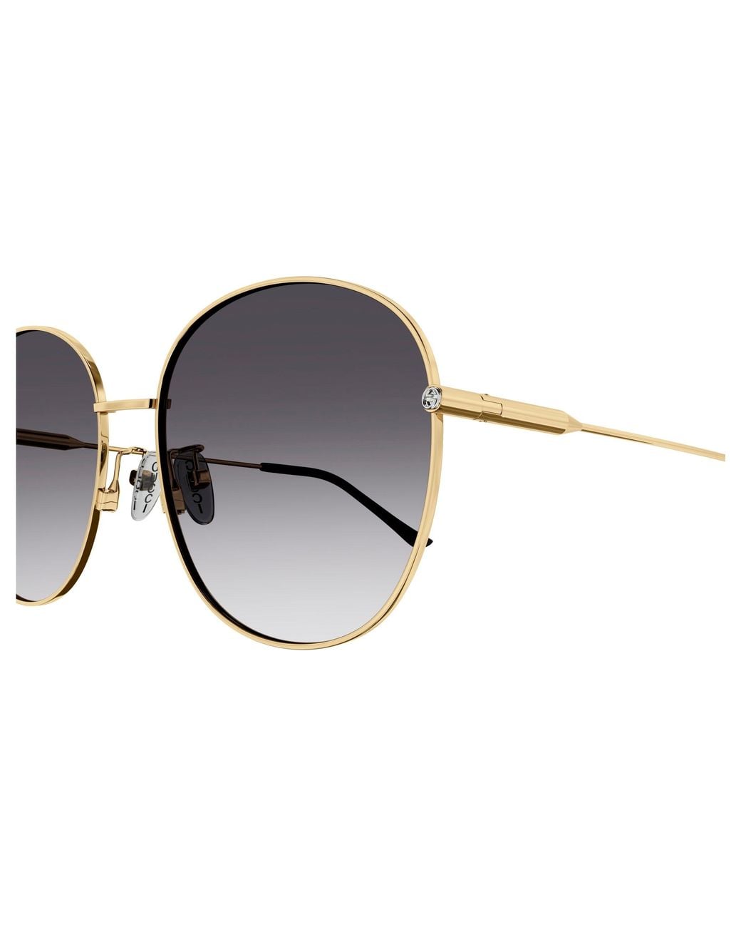 Gucci Black Gg1416Sk 001 Sunglasses Metal Squared Normal Shaded