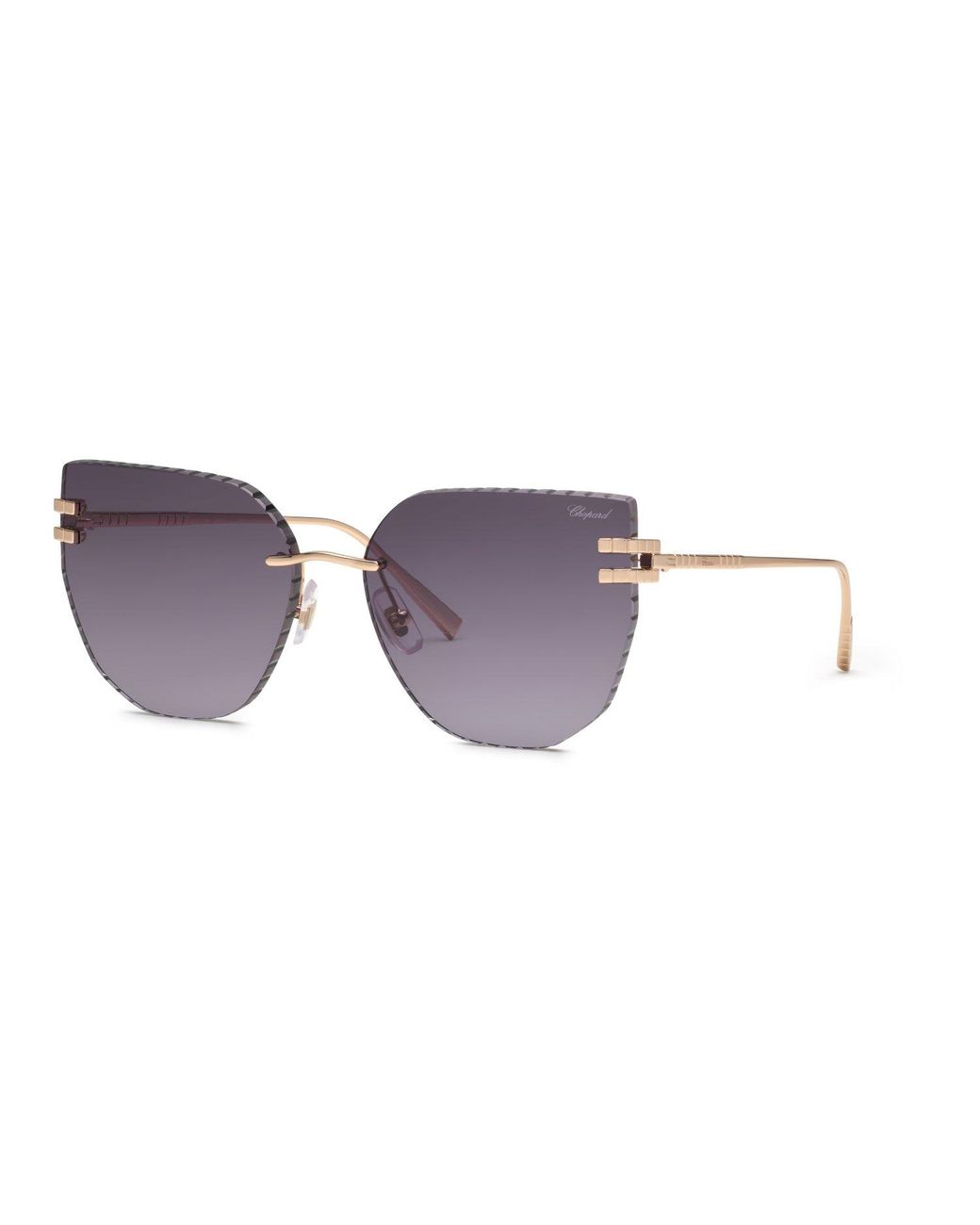 Chopard Black Schl54M 300 Sunglasses Metal Smoke Squared Anti-Glare Nuanced