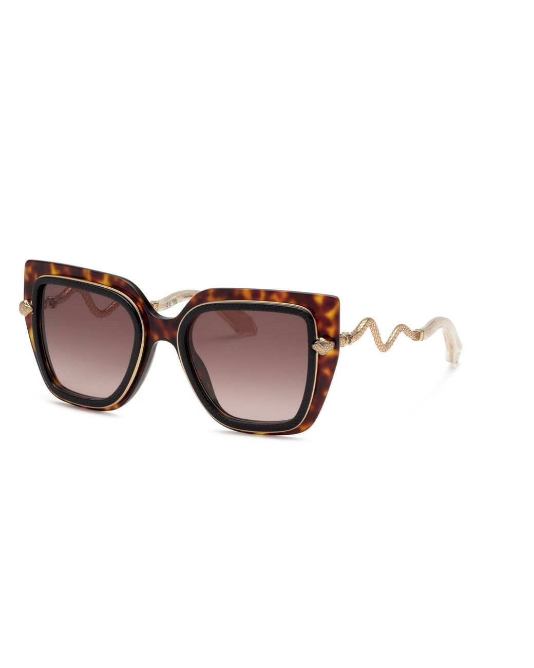 Roberto Cavalli Black Src097M 9Tcy Sunglasses Acetate Butterfly Normal Shaded