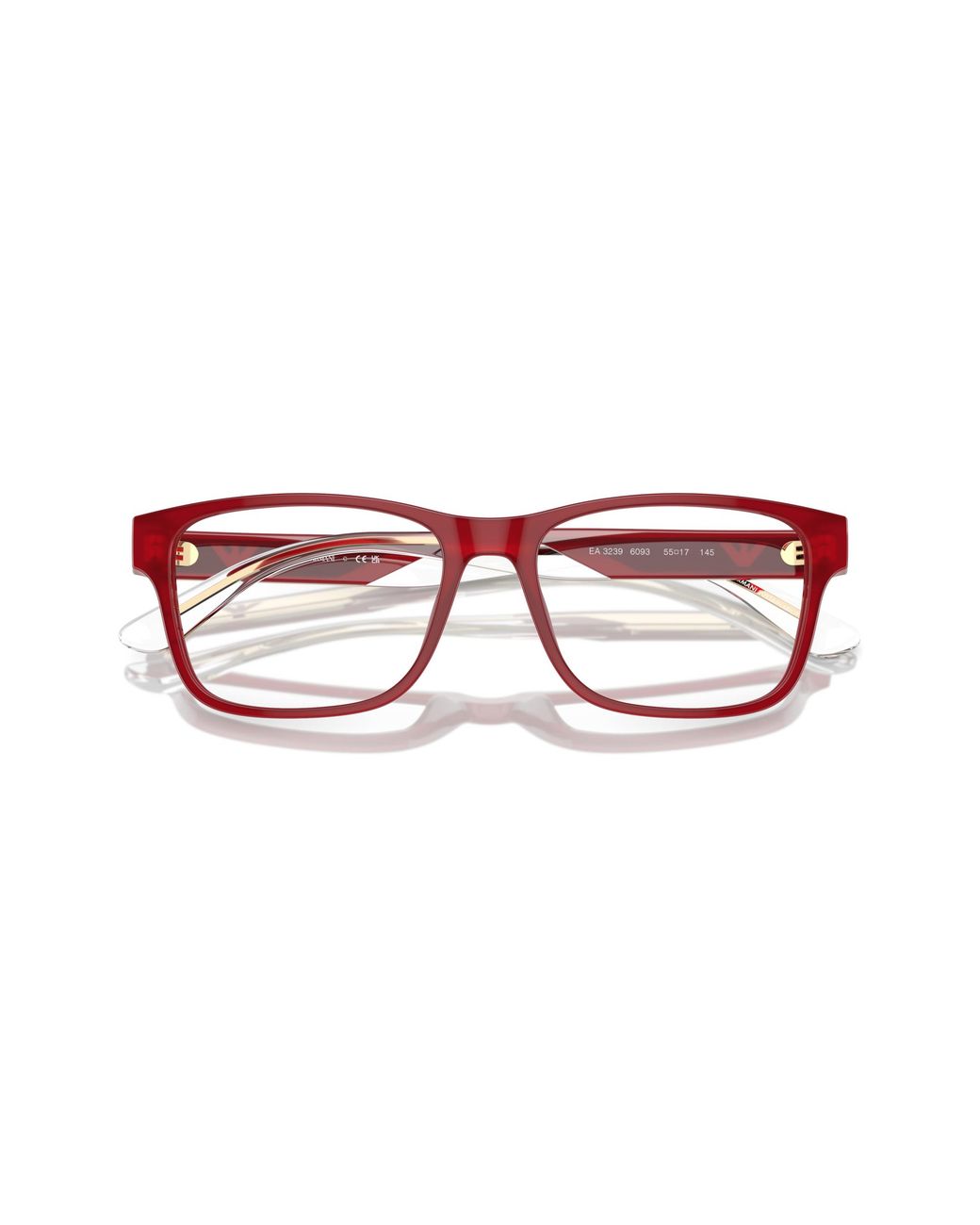 Emporio Armani Black Ea3239 6093 Optical Frames Acetate Transparent Squared Normal for men