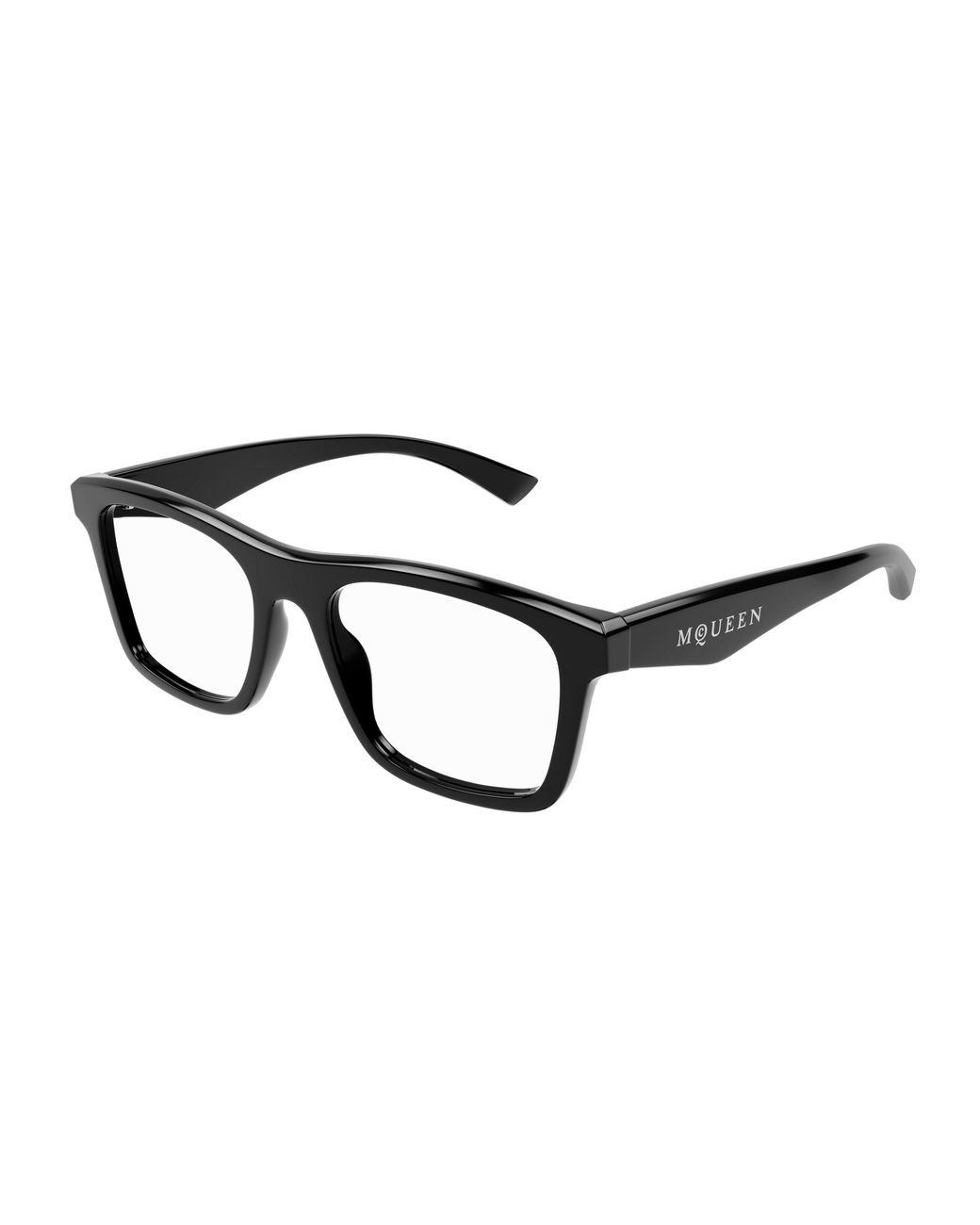 McQueen Black Am0475O 006 Optical Frames Acetate Transparent Squared