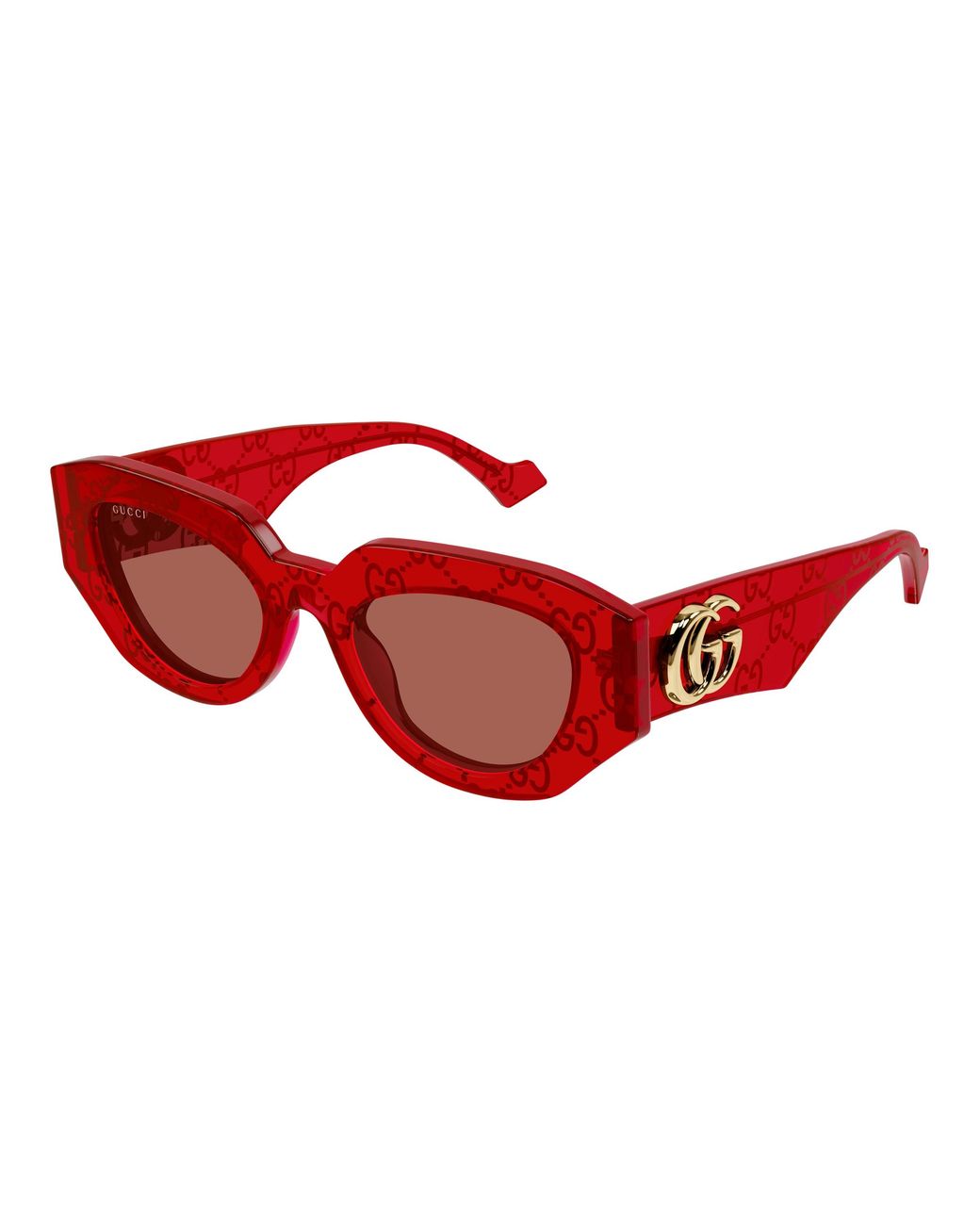 Gucci Red Gg1421S Monogram Logo Sunglasses