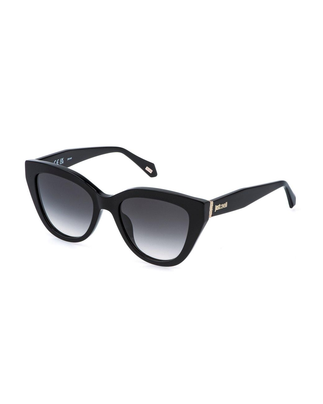 Just Cavalli Black Sjc173 700 Sunglasses Acetate Smoke Butterfly Normal Nuanced
