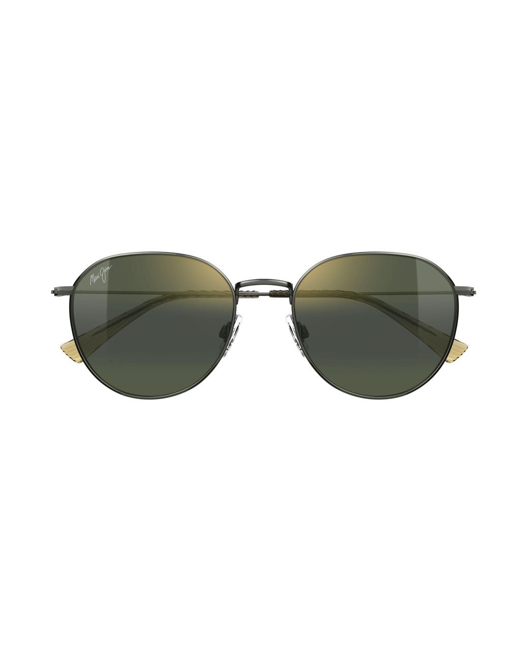 Maui Jim Black Mj0591Sa 003 Occhiali Da Sole Metallo Verde Rotonda
