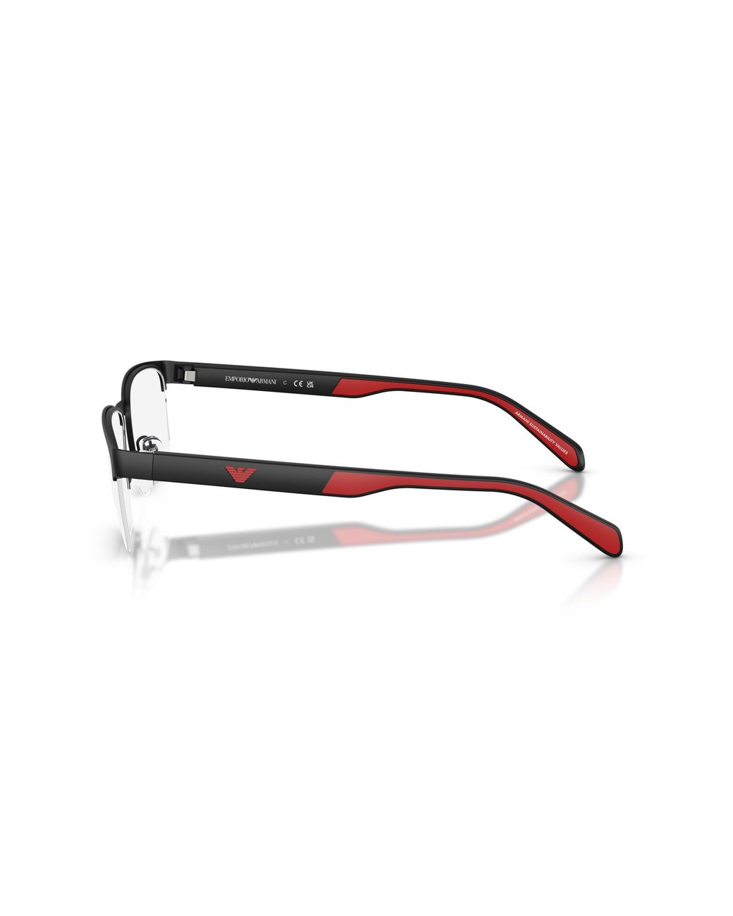 Emporio Armani Black Ea1162 3085 Optical Frames Metal Geometric Normal for men