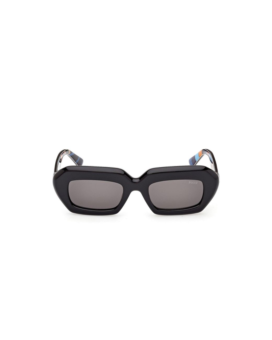 Emilio Pucci Black Ep0245 05A Sunglasses Acetate Smoke Squared Normal