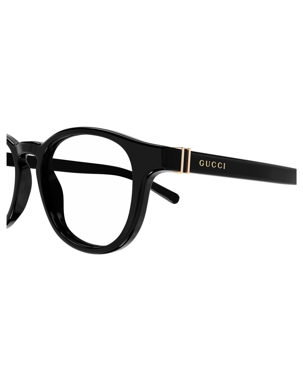 Gucci Black Gg1510O 001 Optical Frames Acetate Transparent Round for men