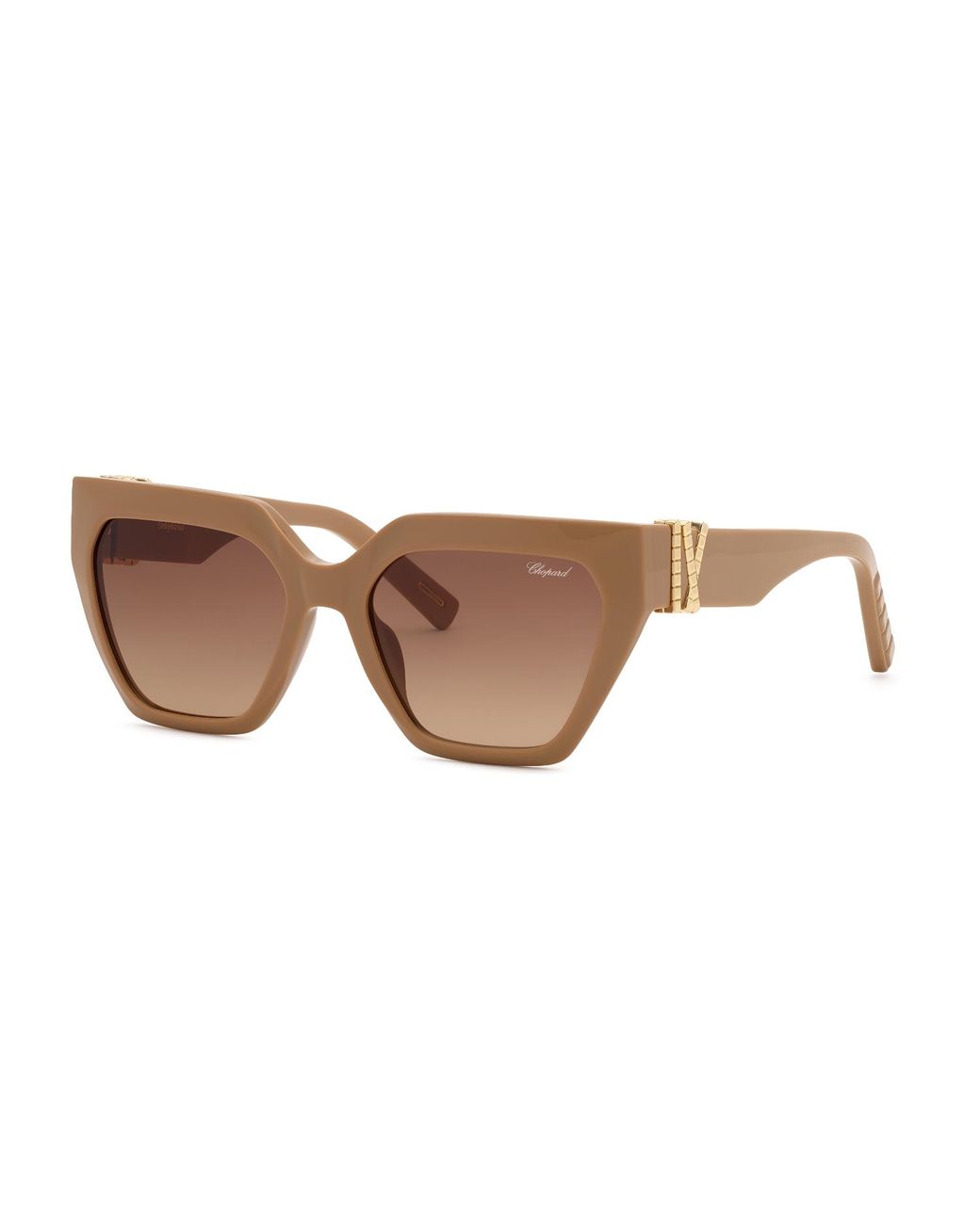 Chopard Black Sch415M 0Nud Sunglasses Acetate Squared Anti-Glare Nuanced
