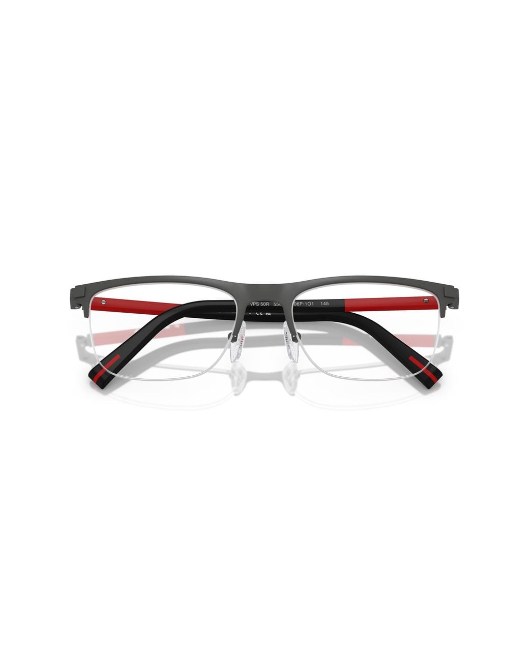 Prada Linea Rossa Black Ps 50Rv 06P1O1 Optical Frames Metal Pillow Normal for men