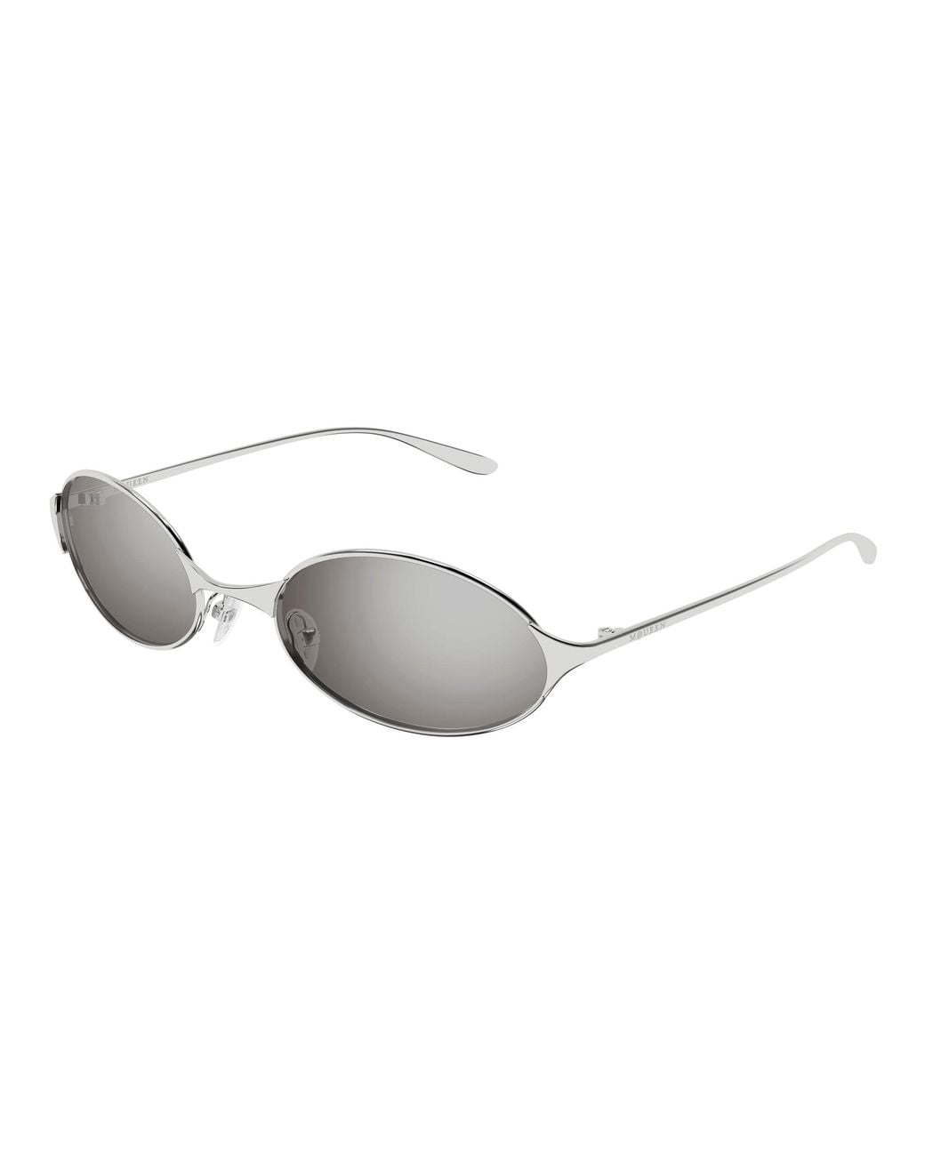 McQueen Black Am0589S 003 Occhiali Da Sole Metallo Rotonda Specchiato
