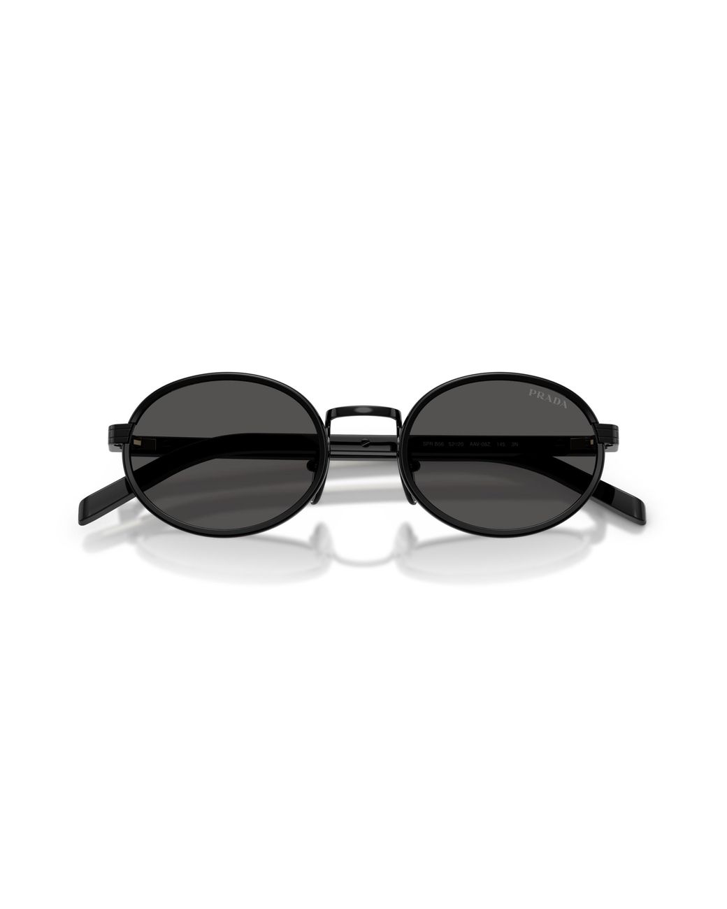 Prada Black Pr B56S Aav08Z Sunglasses Steel Round Normal