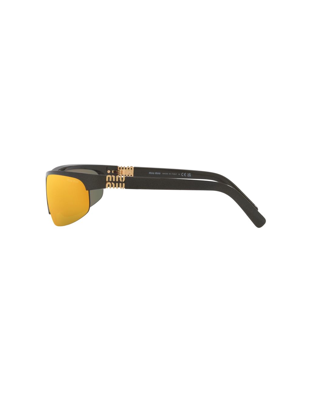 Miu Miu Black Mu A02S 17Y5M0 Sunglasses Injected Round Mirrored