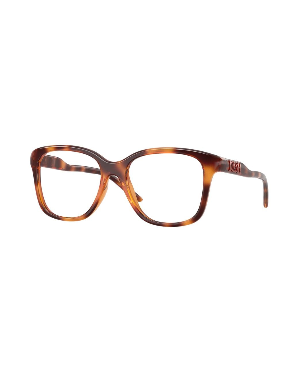 DIESEL Black Dl6012U 2003 Optical Frames Injected Transparent Squared Normal