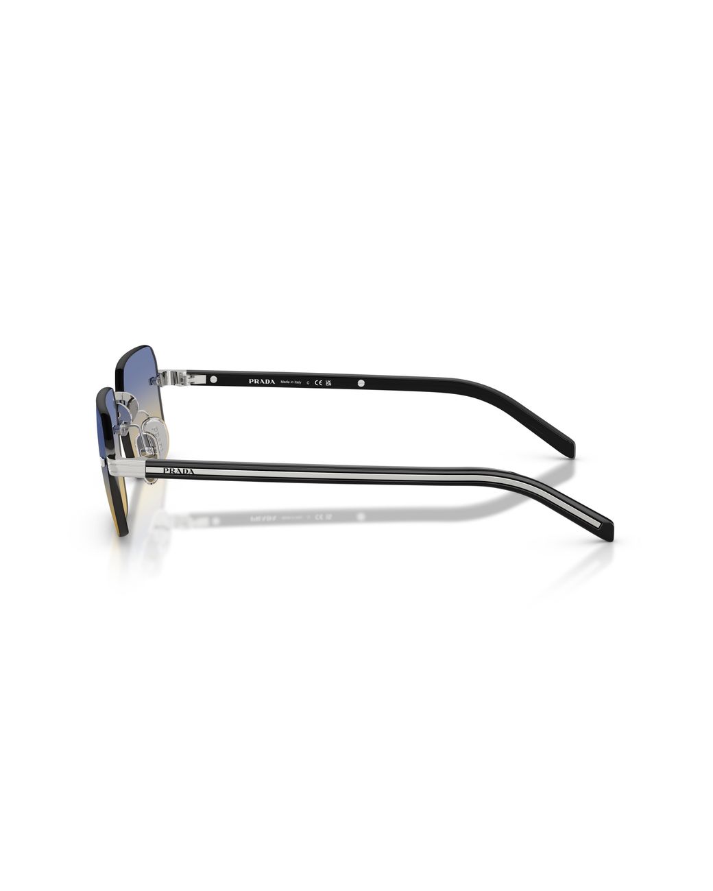 Prada Black Pr D55S 1Bc50E Sunglasses Metal Squared Normal for men
