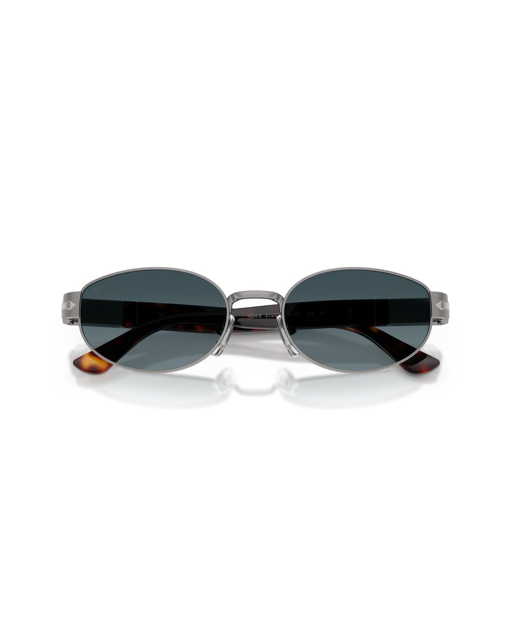 Persol Black Po1024S 513/S3 Sunglasses Metal Round Polarized Shaded