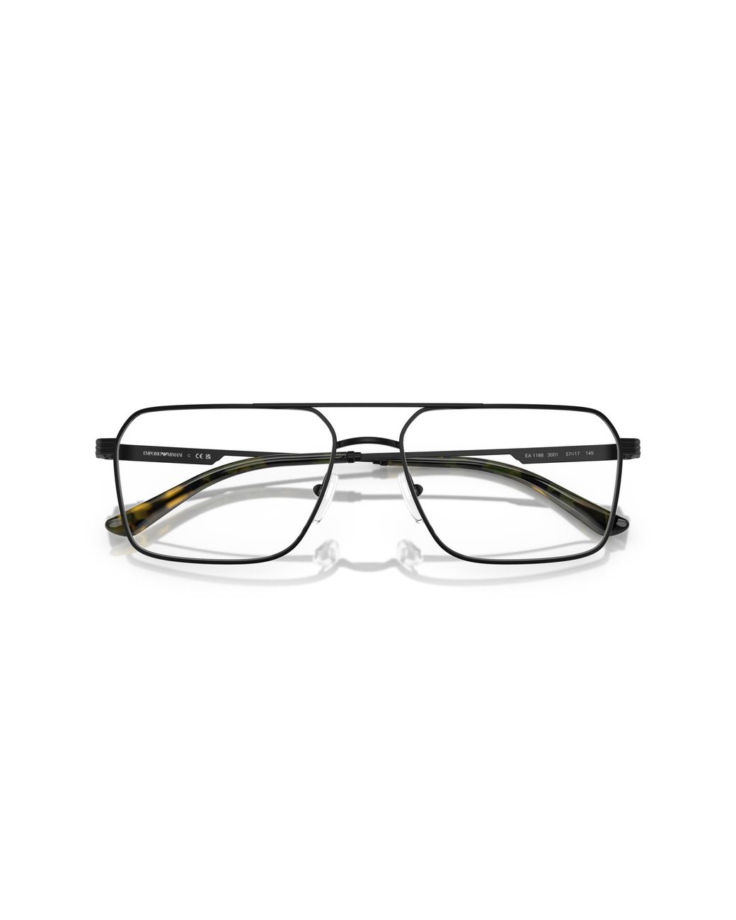 Emporio Armani Black Ea1166 3001 Optical Frames Metal Transparent Squared Normal for men