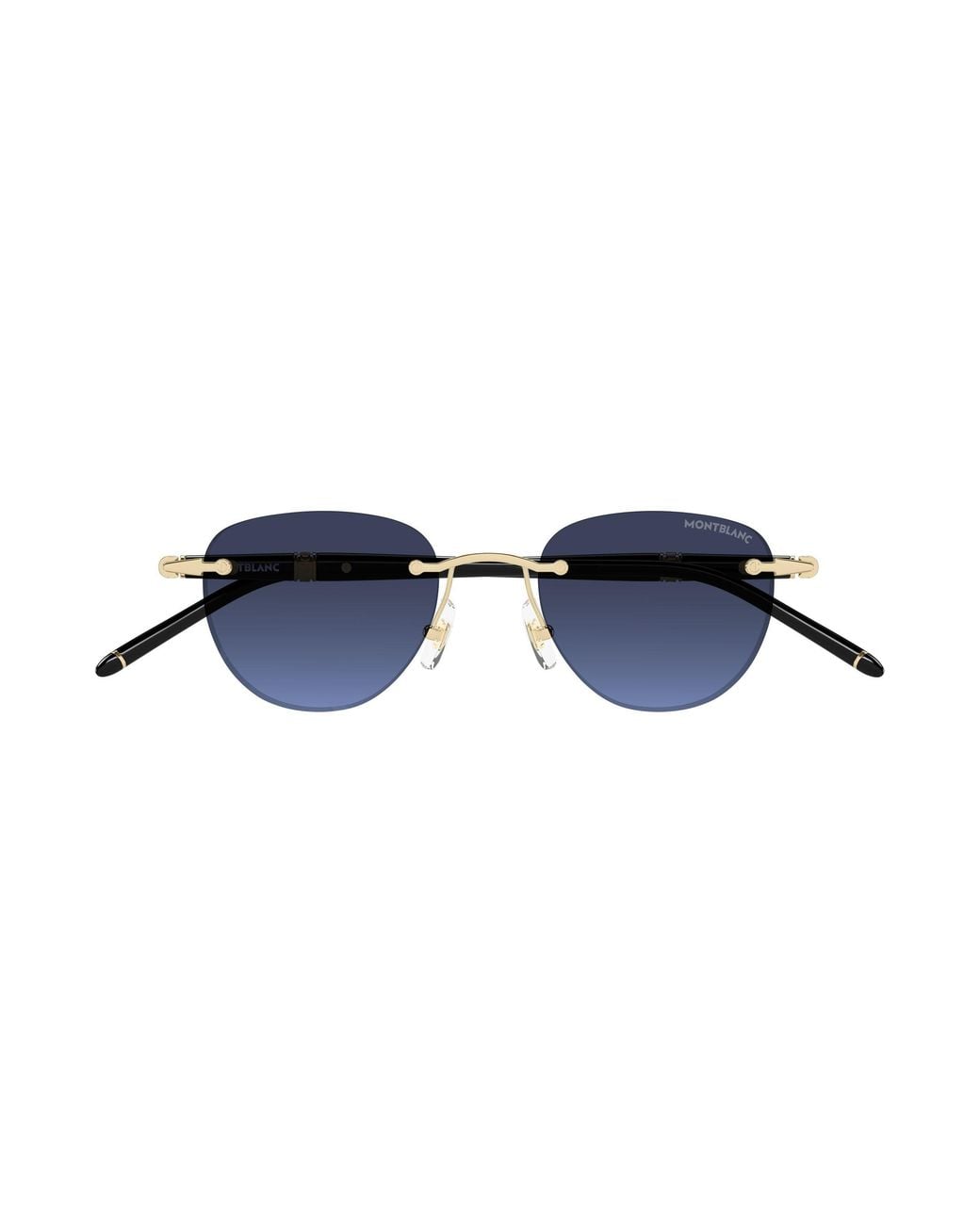 Montblanc Black Mb0412S 006 Sunglasses Metal Round for men