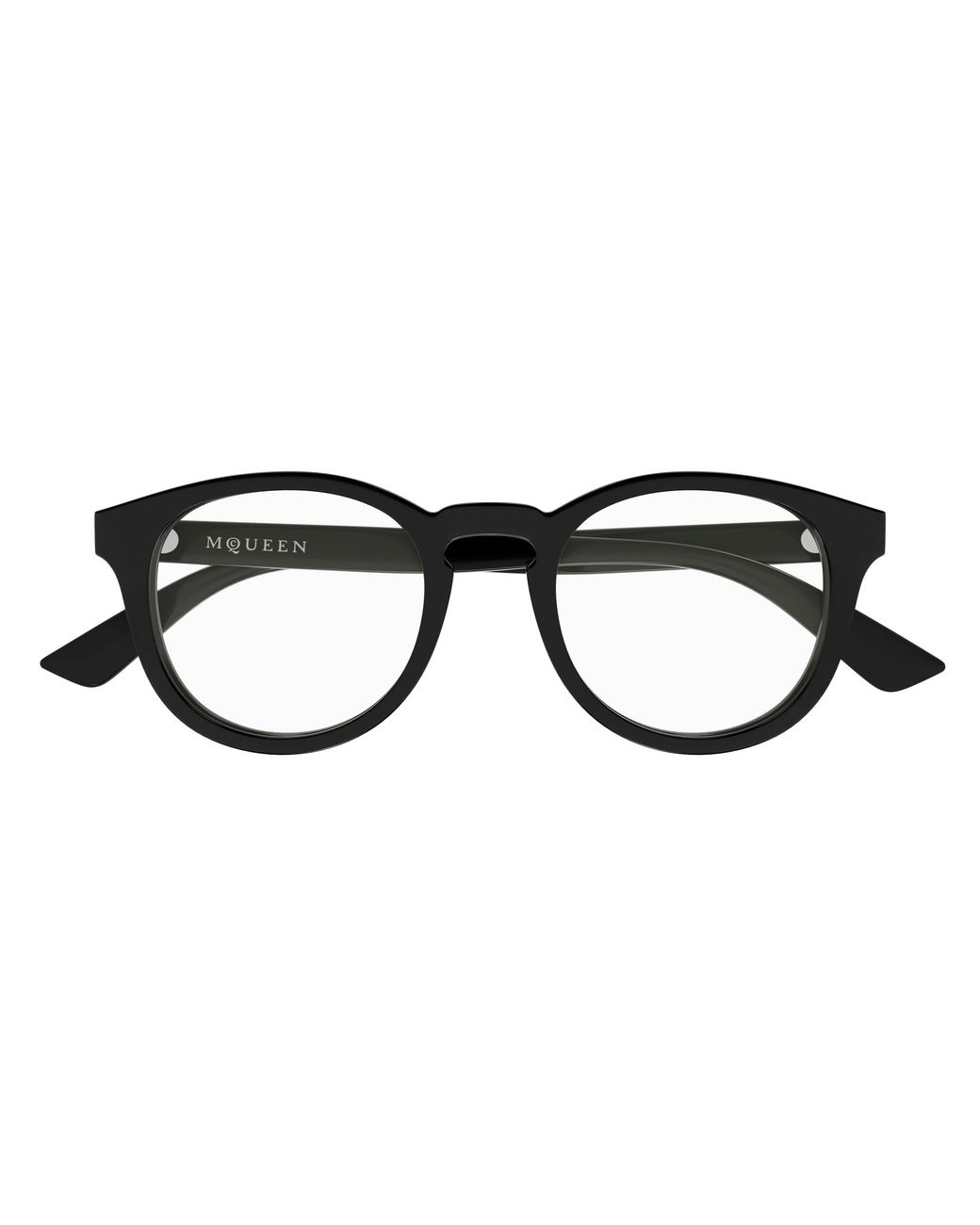 McQueen Black Am0514O 005 Optical Frames Acetate Transparent Round