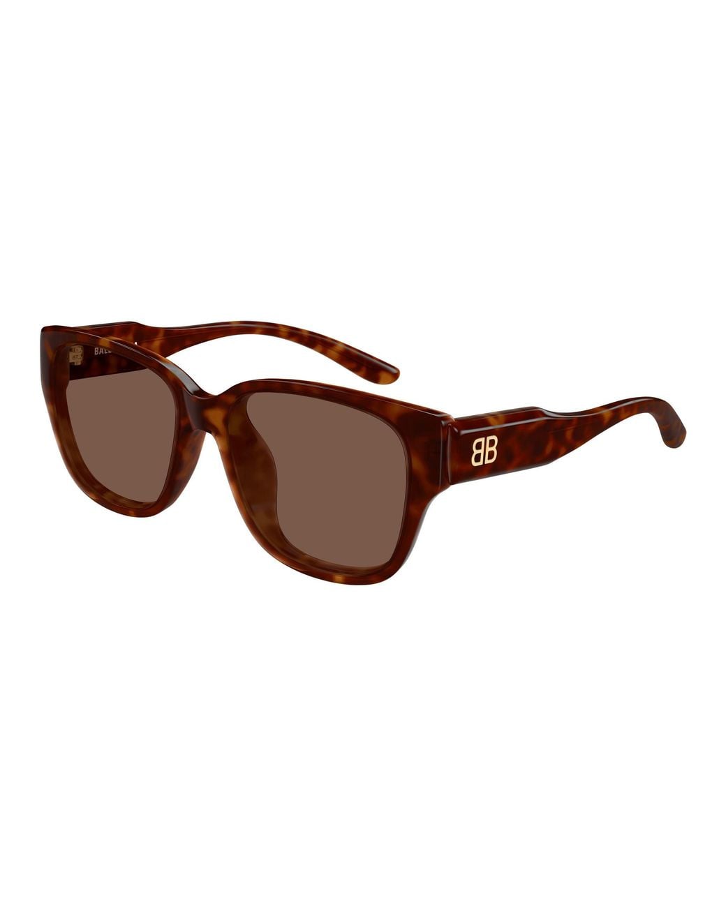 Balenciaga Black Bb0512Sk 002 Occhiali Da Sole Acetato Marrone Squadrata