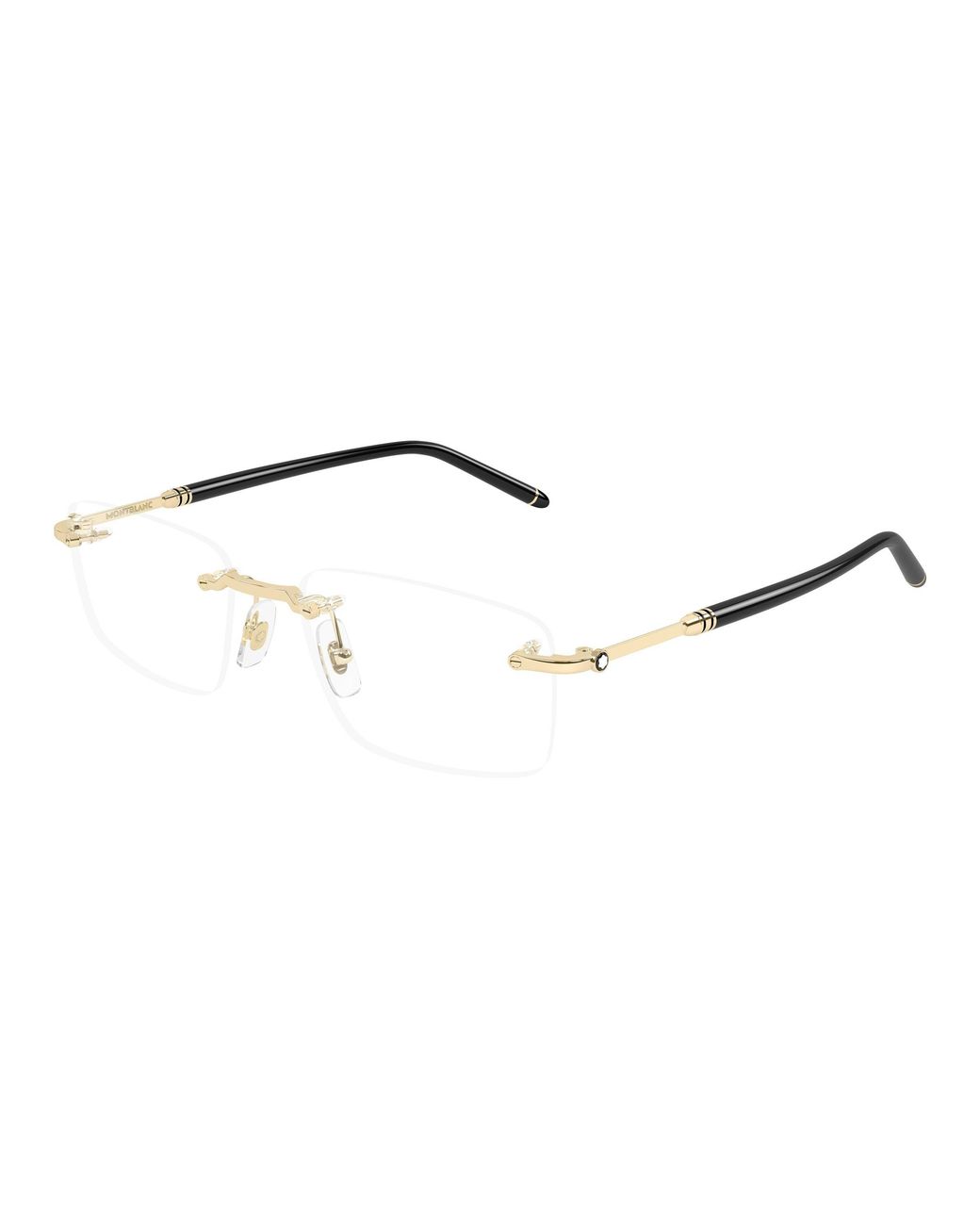 Montblanc Black Mb0480O 001 Optical Frames Metal Transparent Squared for men