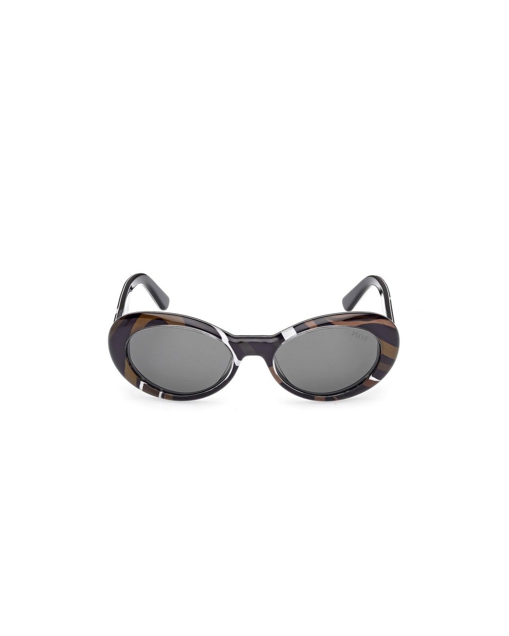 Emilio Pucci Black Ep0234 99A Sunglasses Acetate Smoke Round Normal