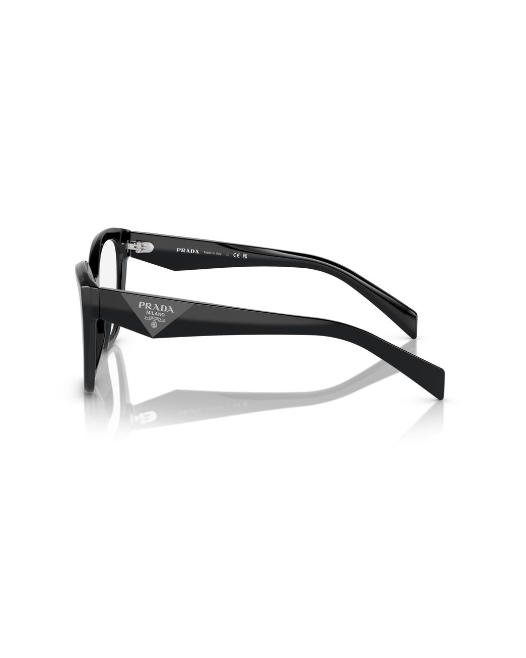 Prada Black Pr 20Zv 16K1O1 Optical Frames Acetate Transparent Geometric Normal