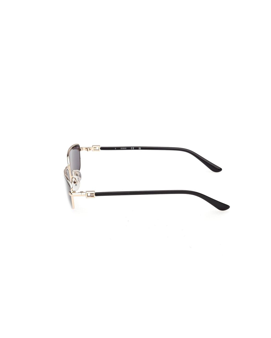 Guess Black Gu00290 32A Sunglasses Metal Smoke Squared Normal