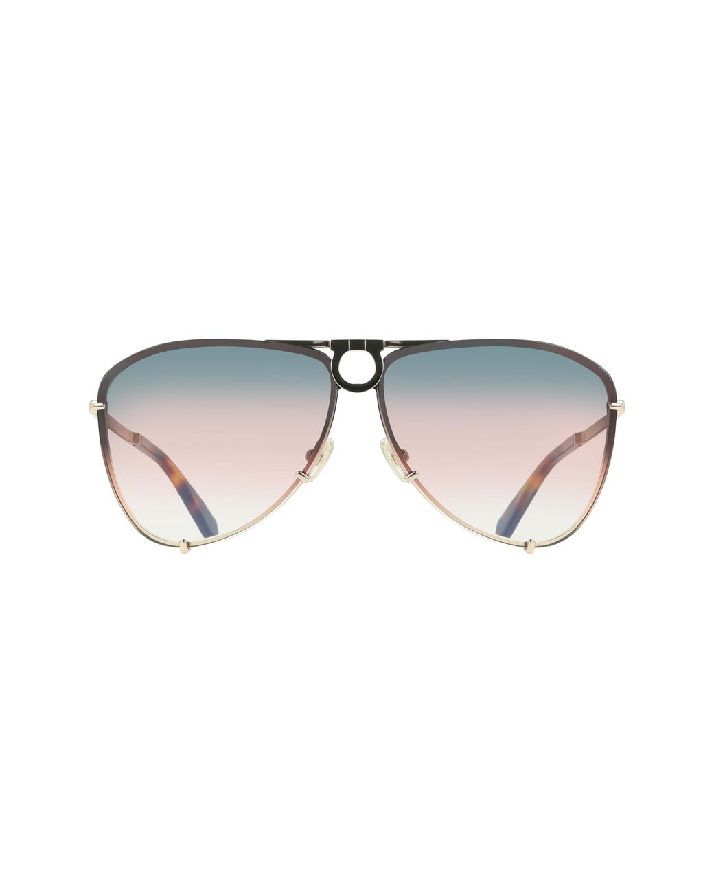 Ferragamo Black Sf346S 710 Sunglasses Metal Pilot Normal Nuanced