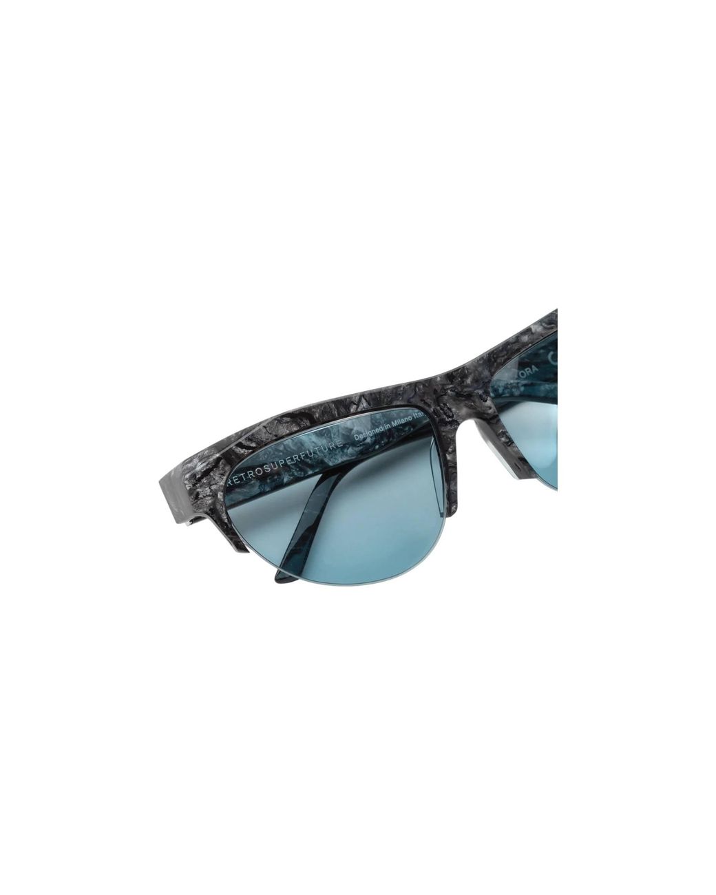 Retrosuperfuture Black Xrc Ora Granito Sunglasses Acetate Cat Eye Normal