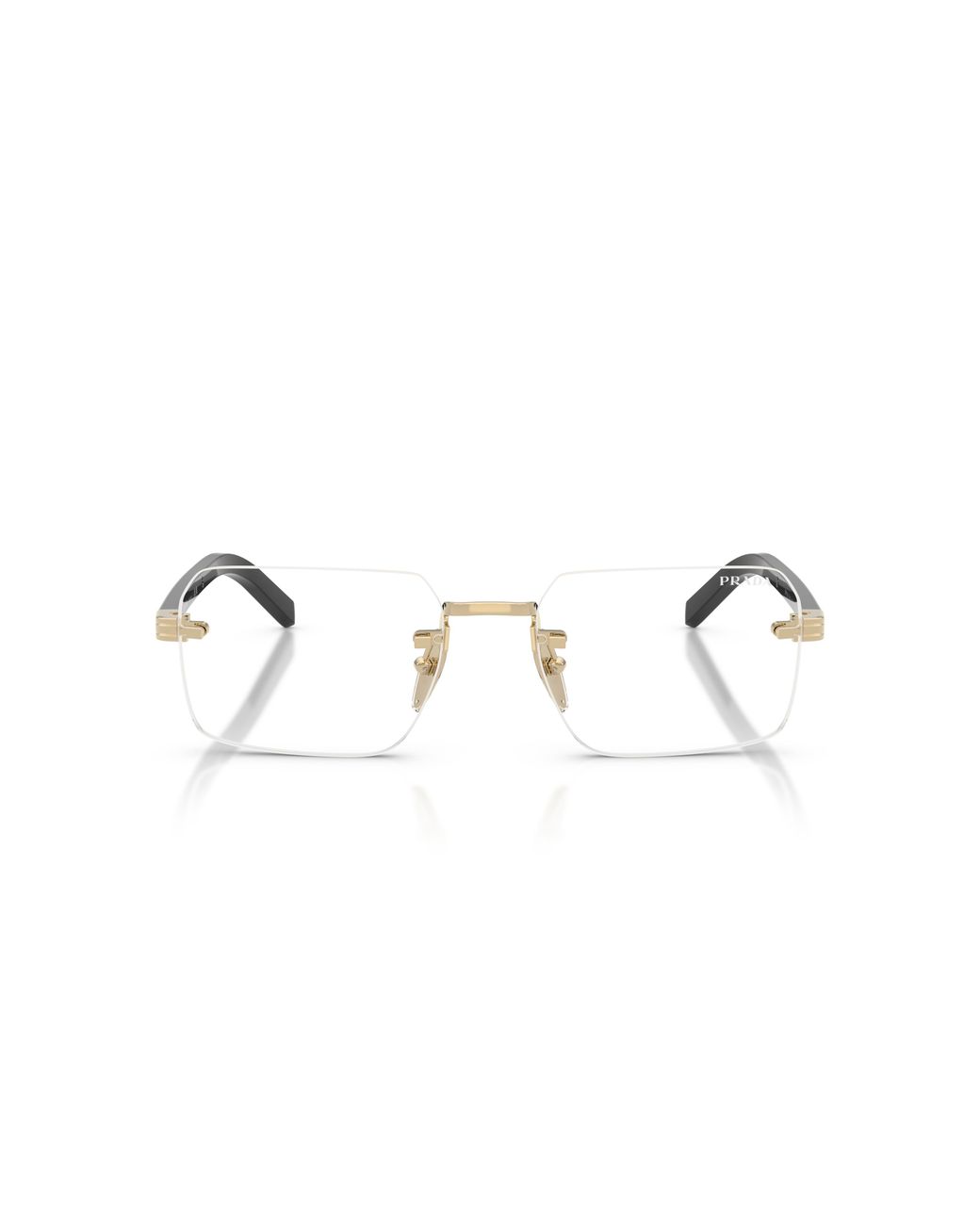 Prada Black Pr D55S Zvn10W Sunglasses Metal Transparent Squared Normal for men