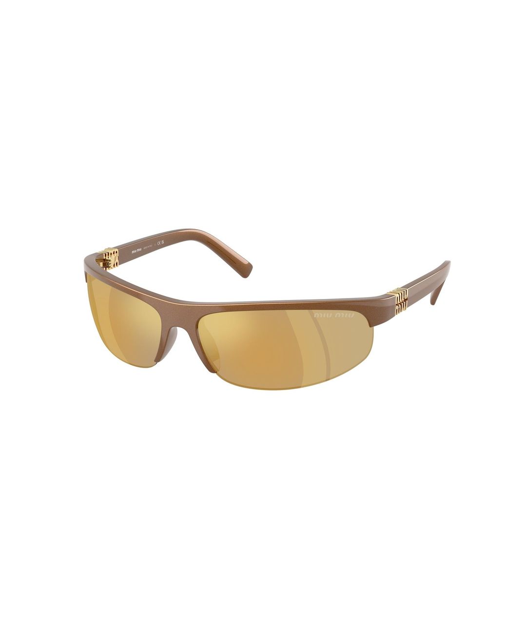 Miu Miu Black Mu A02S 16Y8G1 Sunglasses Injected Round Mirrored
