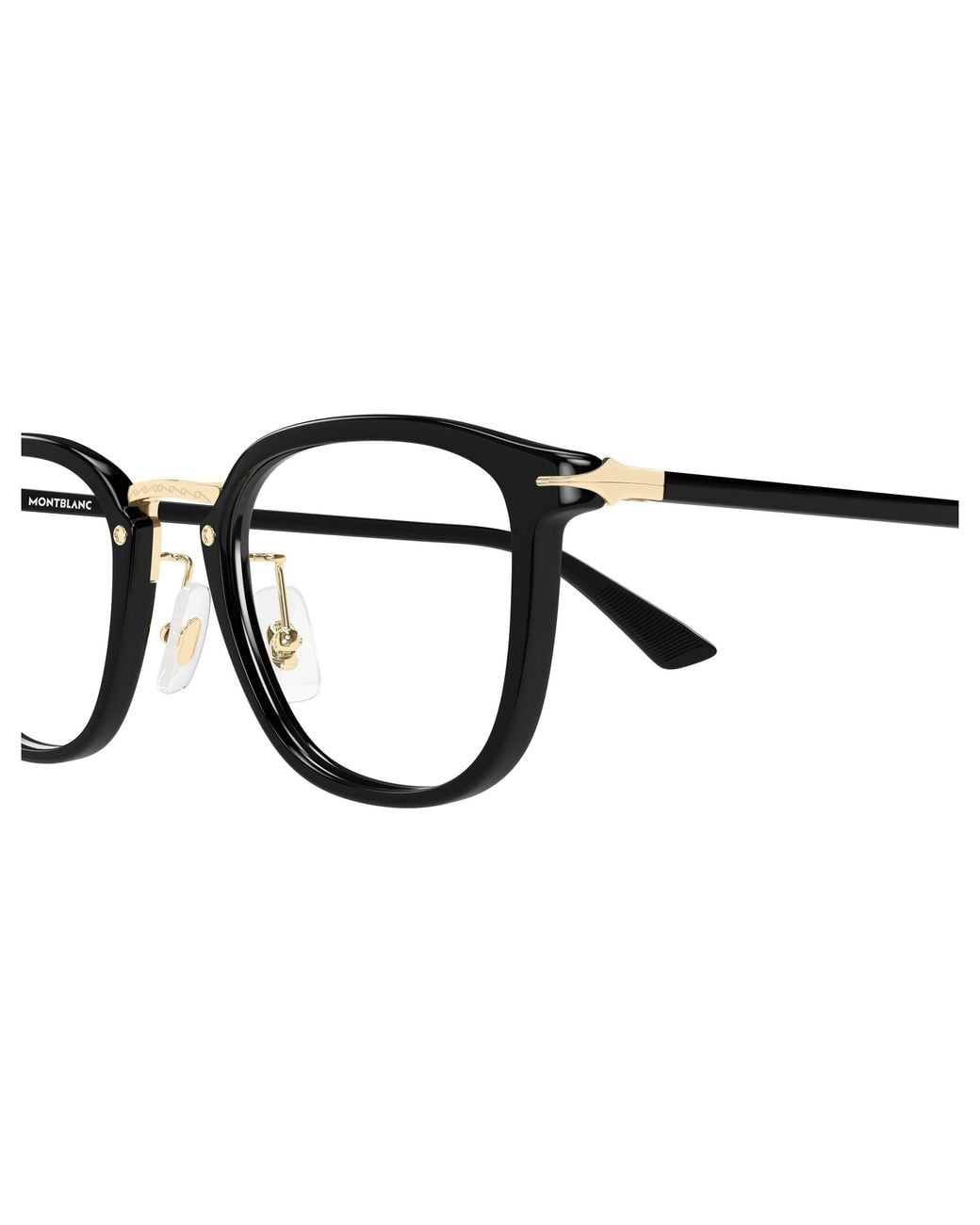 Montblanc Black Mb0440Oa 002 Optical Frames Acetate Transparent Round for men