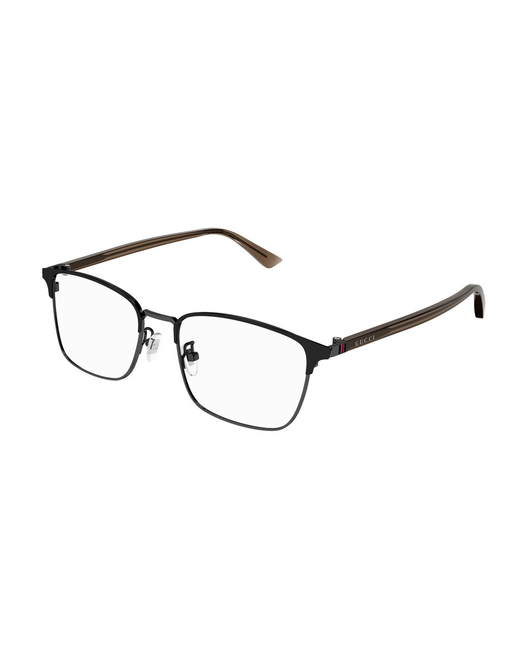Gucci Black Gg1124Oa 003 Optical Frames Metal Squared for men