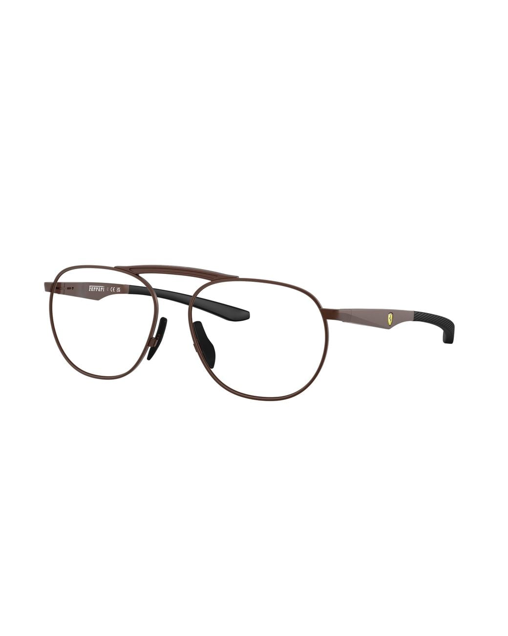 FERRARI SCUDERIA Black Fz7020 150 Optical Frames Metal Transparent Round Normal for men