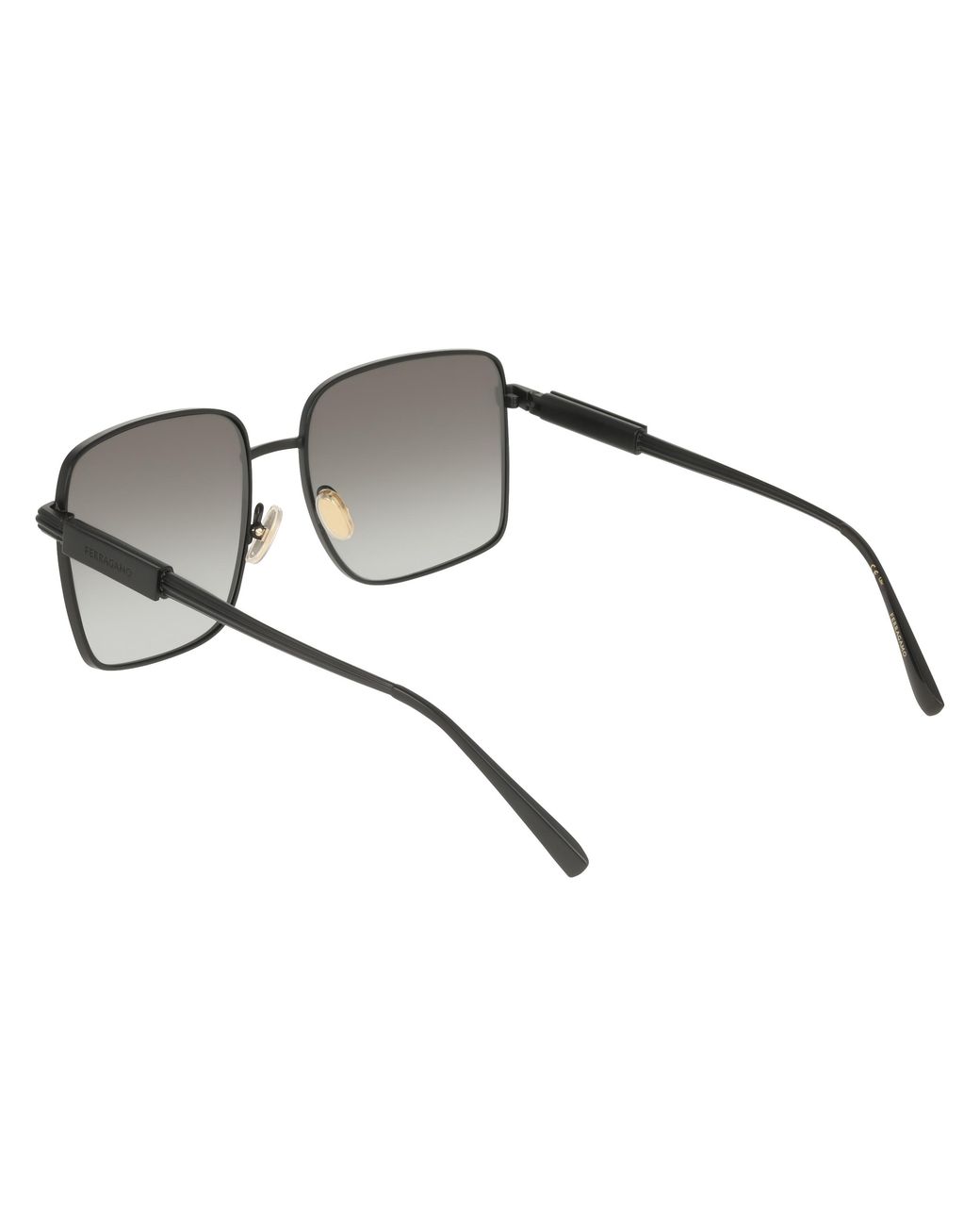 Ferragamo Black Sf330S 002 Sunglasses Metal Squared Normal