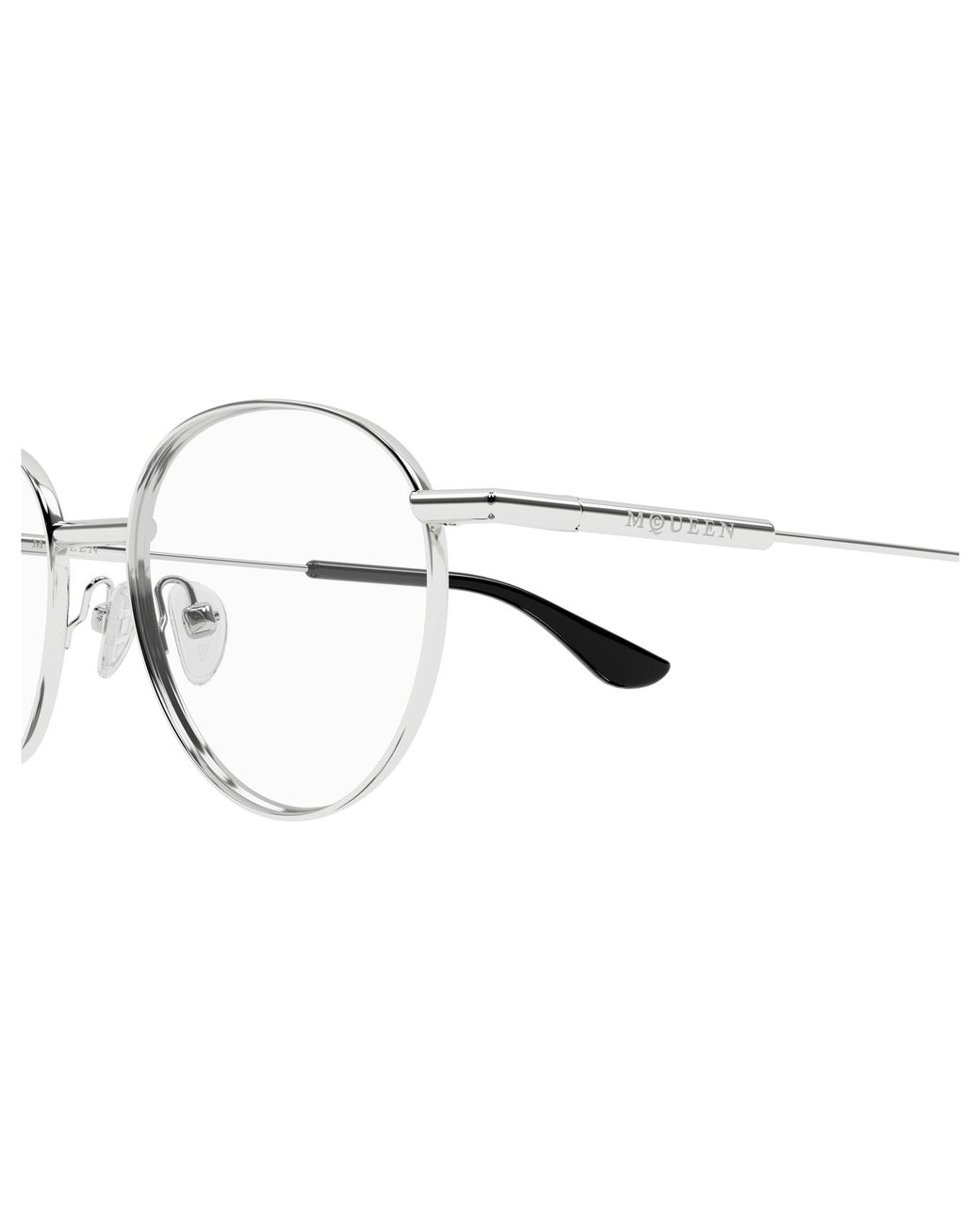 McQueen Black Am0502O 001 Optical Frames Metal Transparent Round