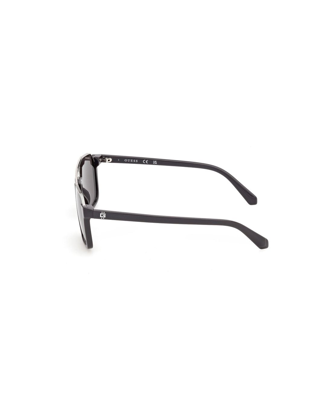 Guess Black Gu00366 20A Sunglasses Injected Smoke Squared Normal for men