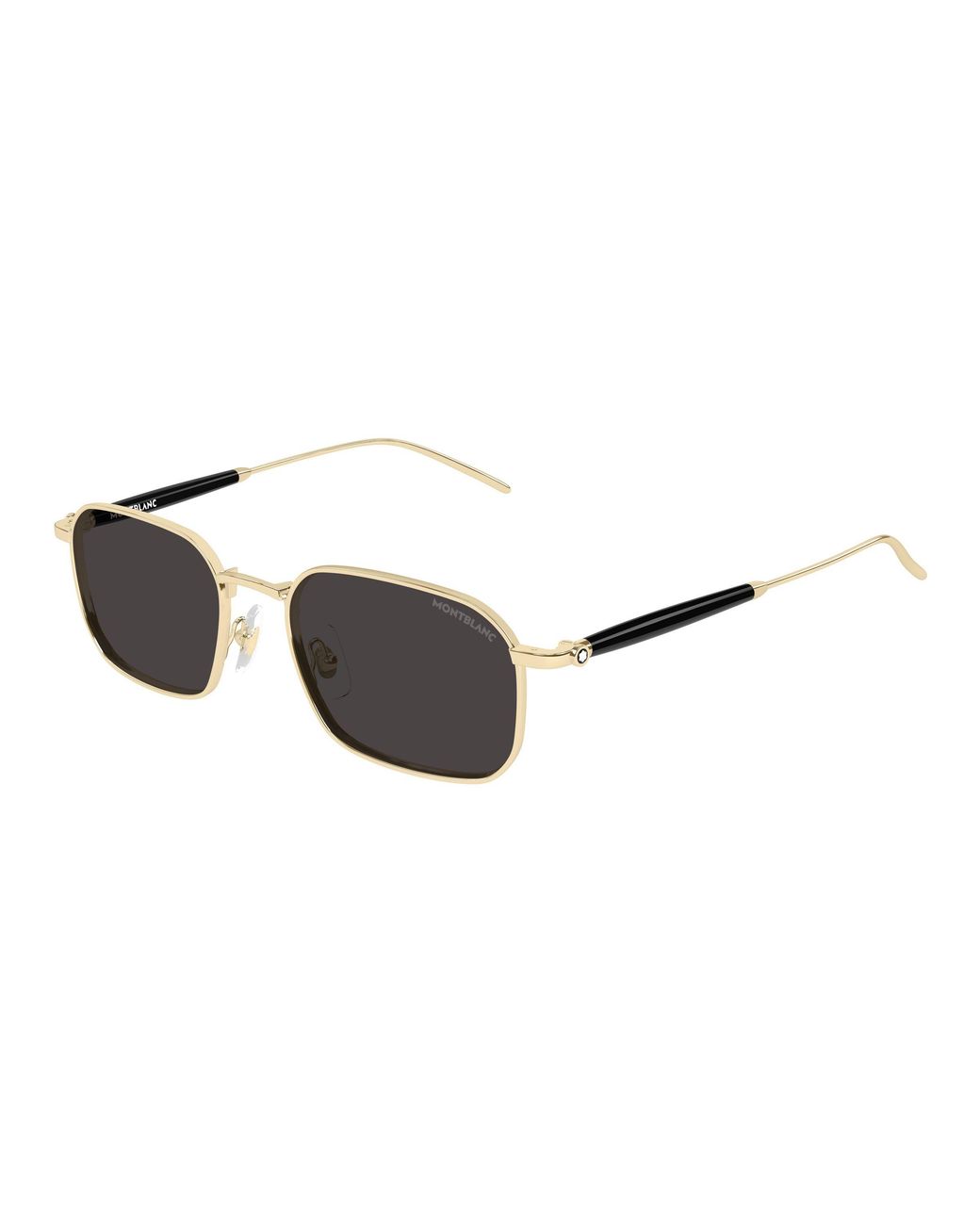 Montblanc Black Mb0441S 001 Sunglasses Metal Squared for men
