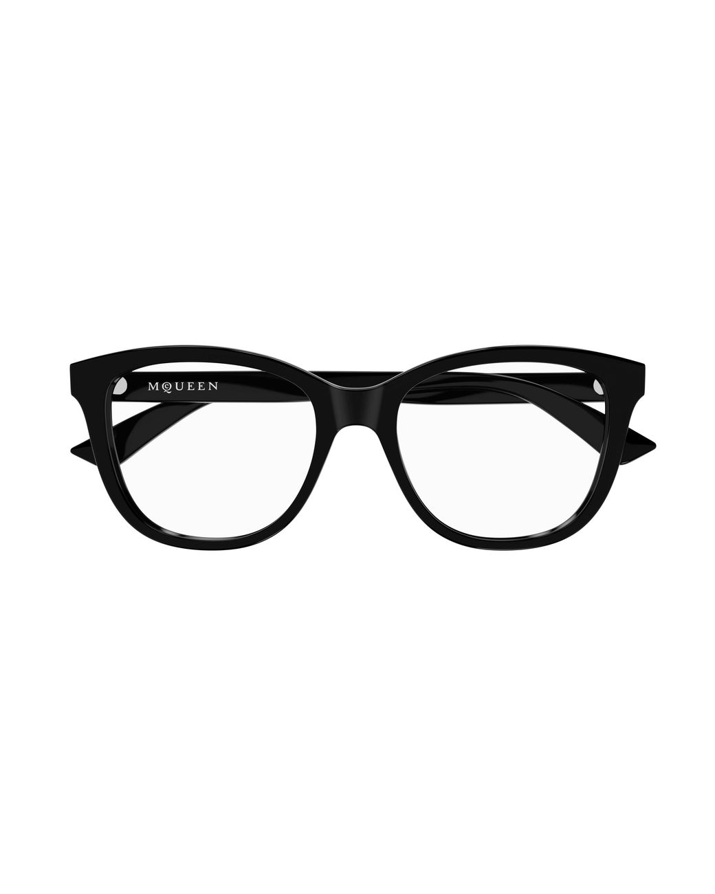 McQueen Black Am0487O 001 Optical Frames Acetate Transparent Cat Eye