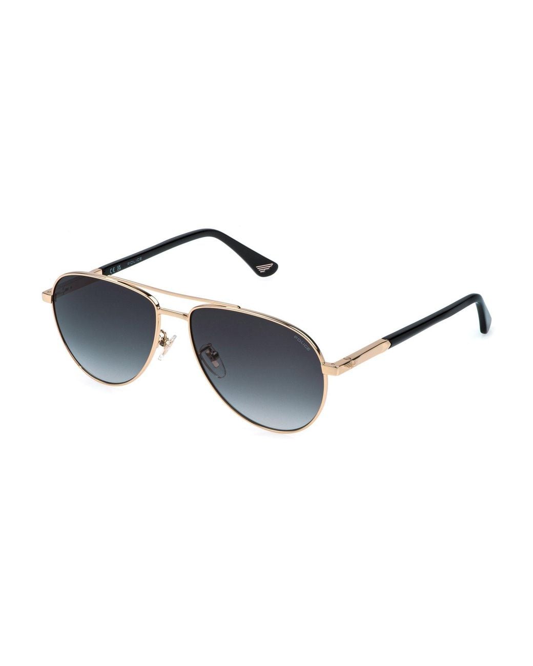 Police Black Splr77 New Crossroads 6 300 Sunglasses Metal Smoke Pilot Normal Nuanced for men