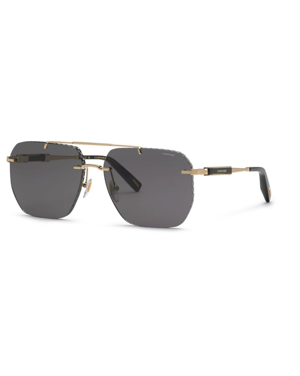 Chopard Black Schl53 300 Sunglasses Metal Smoke Squared Anti-Glare for men