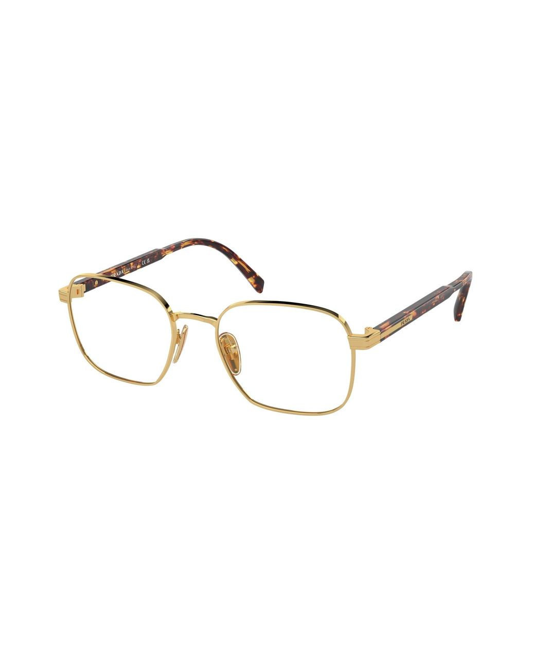 Prada Black Pr A55V 5Ak1O1 Optical Frames Metal Squared Normal for men